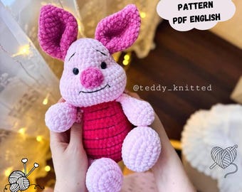 Piglet Crochet Pattern: Pig Amigurumi Plush Toy (PDF Pattern English)