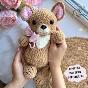 Chihuahua Crochet Pattern, Dog Crochet Pattern, Amigurumi Chihuahua Dog Pattern, Pattern In English