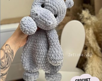 Hippo Crochet Pattern, Hippo Amigurumi Crochet Pattern, Hippopotamus Crochet Pattern, Crochet animals, Pattern In English