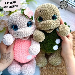 Schildkröte Häkelanleitung: Amigurumi Stofftier Häkelfigur (PDF Anleitung englisch)