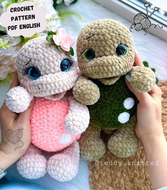 Turtle Crochet Pattern: Amigurumi Stuffed Animal Toy (PDF Pattern English)