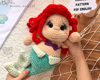 Sea Girl Crochet Pattern - Doll Amigurumi Toy Plush (PDF Pattern English)