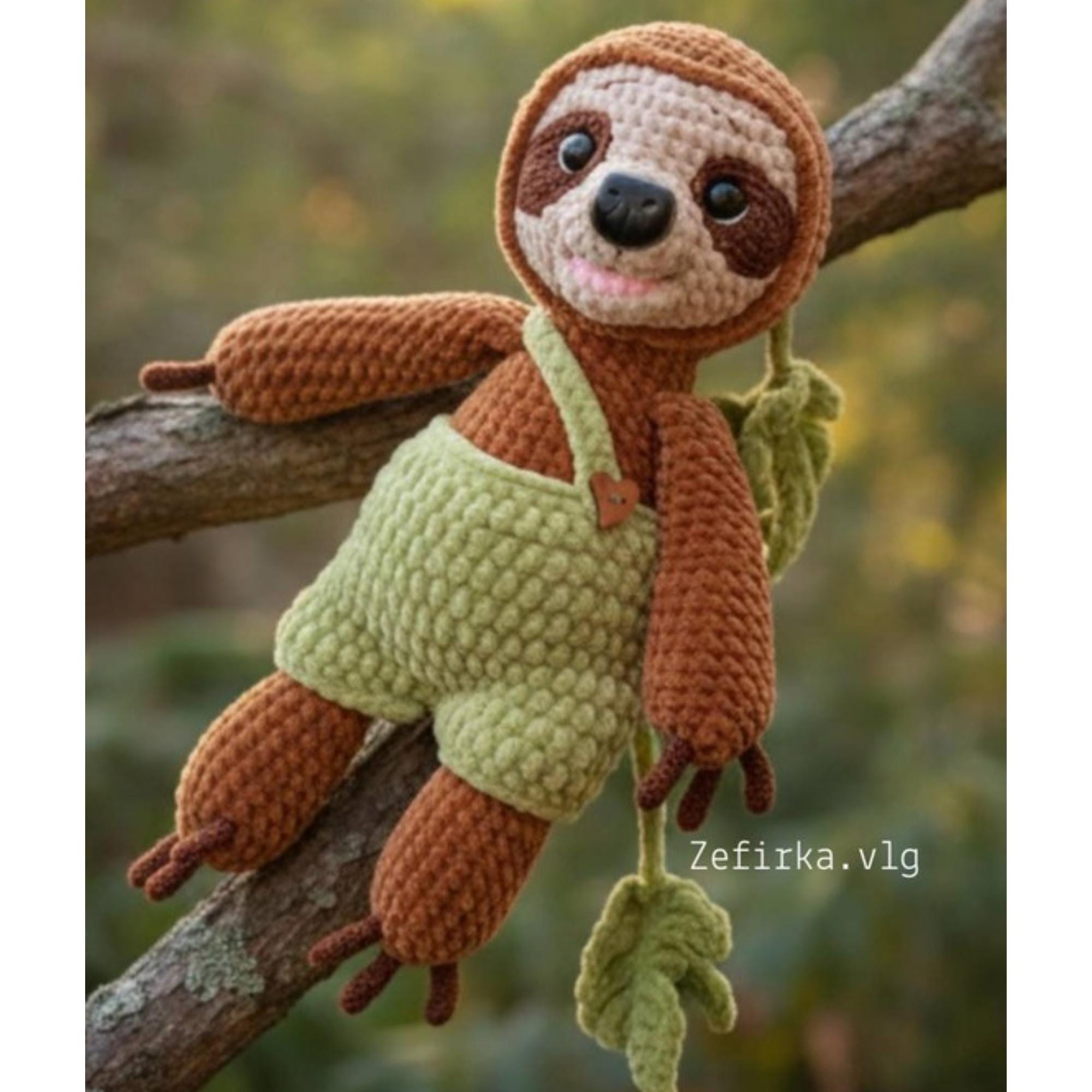 Sloth Crochet Pattern: Amigurumi Animal Plush Toy (PDF Pattern in ...