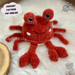 Krabbe Häkelanleitung: Amigurumi Plüschtier Fisch (PDF Anleitung englisch)