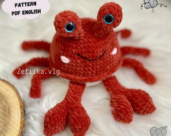 Crab Crochet Pattern: Amigurumi Plush Fish Toy (PDF Pattern English)