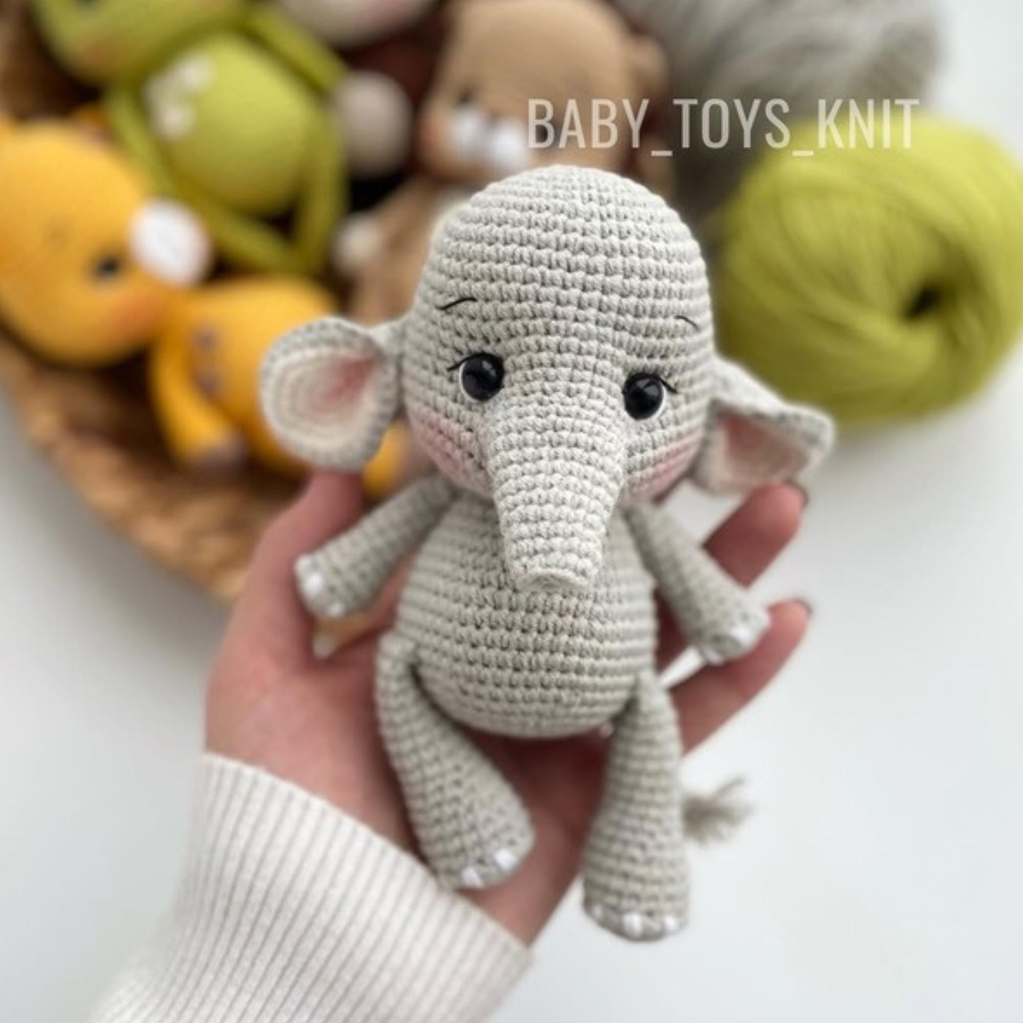 Elephant Crochet Pattern: Amigurumi Plush Toy Animal (PDF Pattern ...