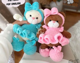 Patrón de osito de peluche a crochet: Juguete amigurumi (Patrón PDF en inglés)