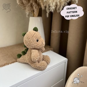 Dino Crochet Pattern: DinoPlyushka, Dinosaur Plush Amigurumi Toy (PDF Pattern English)