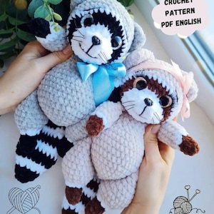 Raccoon Crochet Pattern, Raccoon Amigurumi Crochet Pattern, Cute Raccoon Crochet Pattern, Amigurumi Animal, Crochet Pattern English