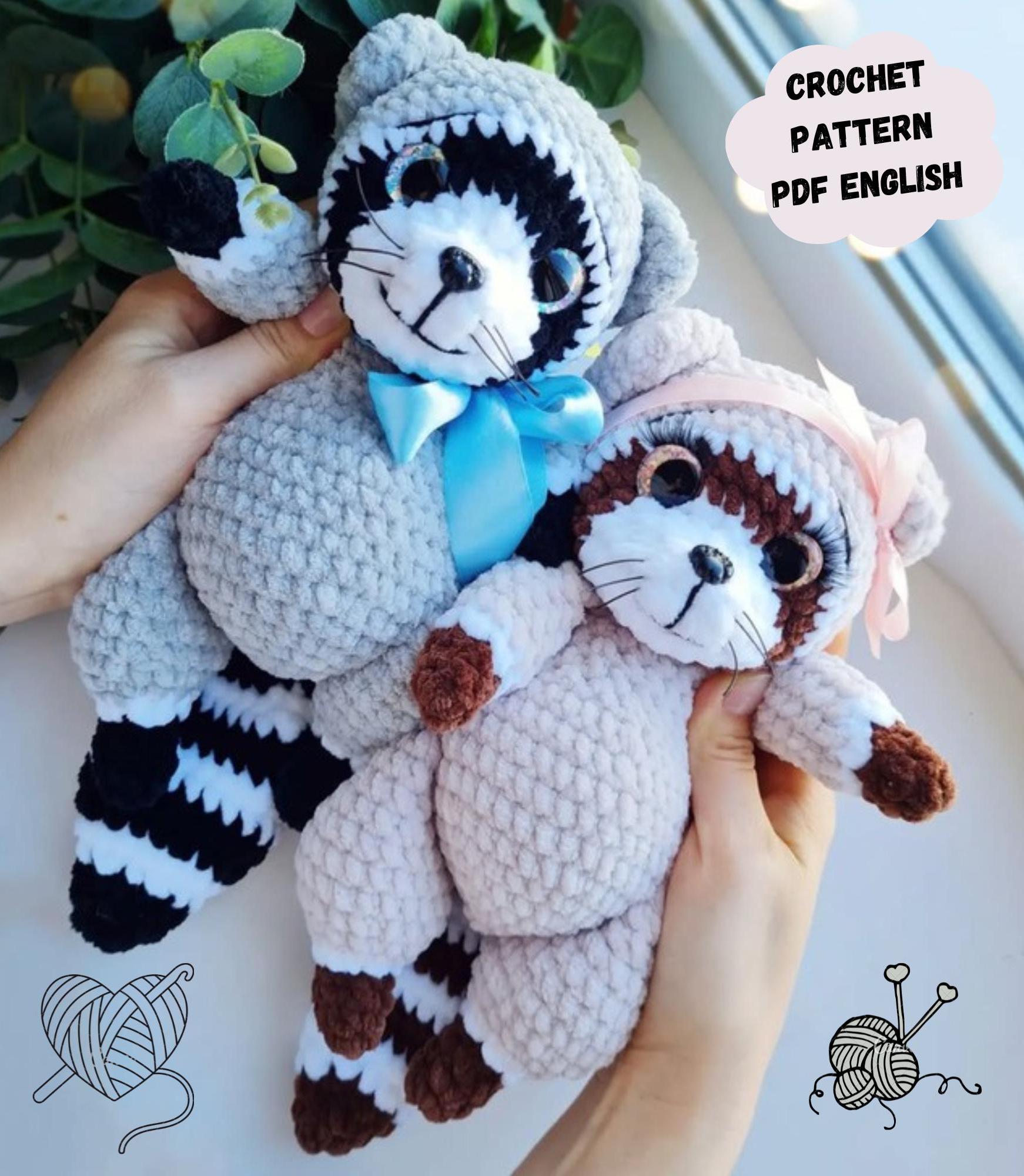 30 Raccoon Crochet Patterns for Woodland Amigurumi, Plushies, and Loveys 22 Easy Plush Raccoon Amigurumi Pattern