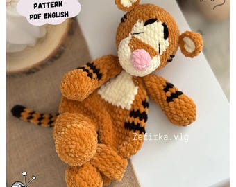Tiger Crochet Pattern Set: Amigurumi Toy & Comforter (PDF Pattern English)