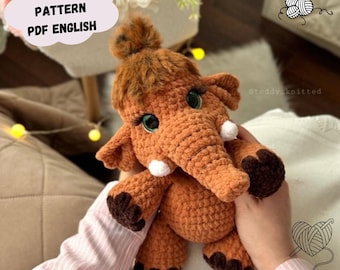 Little Mammoth the Peach Crochet Pattern: Easy Plush Amigurumi, Animal Toy (PDF Pattern English)