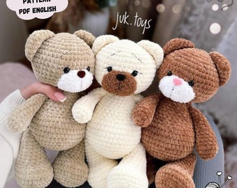 Teddy Bear Crochet Pattern: Amigurumi Plush Toy (PDF Pattern English)
