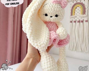 Bunny Crochet Pattern: Amigurumi Plush Rabbit Toy with Clothes (PDF Pattern English)