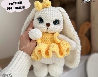 Wzór na szydełko na króliczka: pluszowa zabawka amigurumi Michelle (wzór w formacie PDF w języku angielskim)