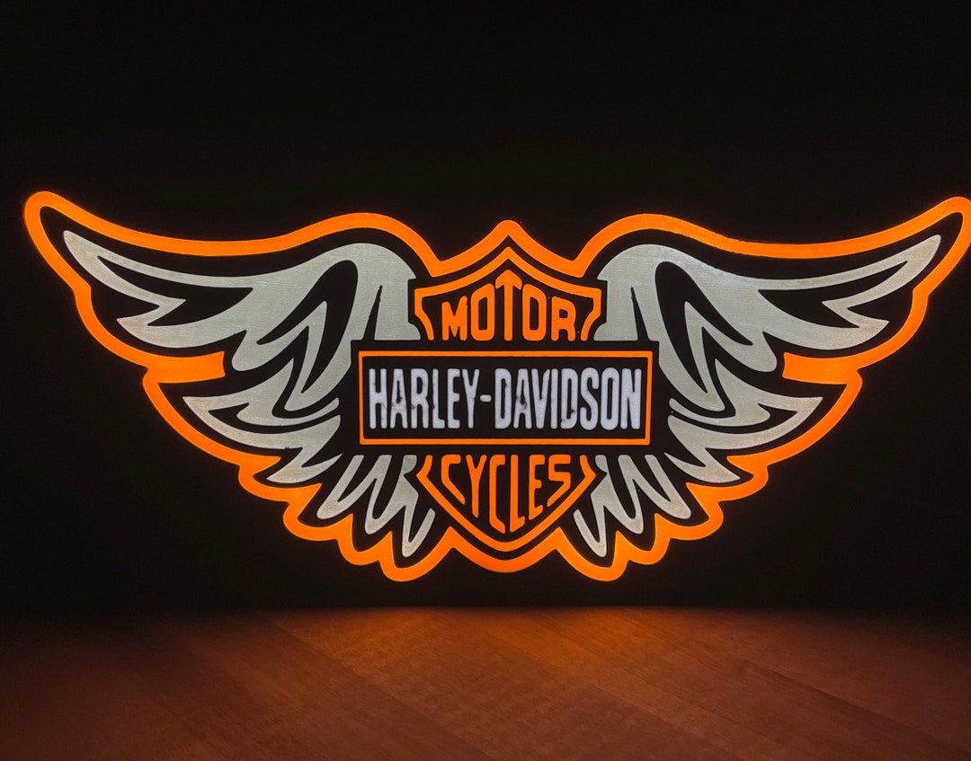 3D Printed Harleydavidson Light Motorcycleinspired Etsy