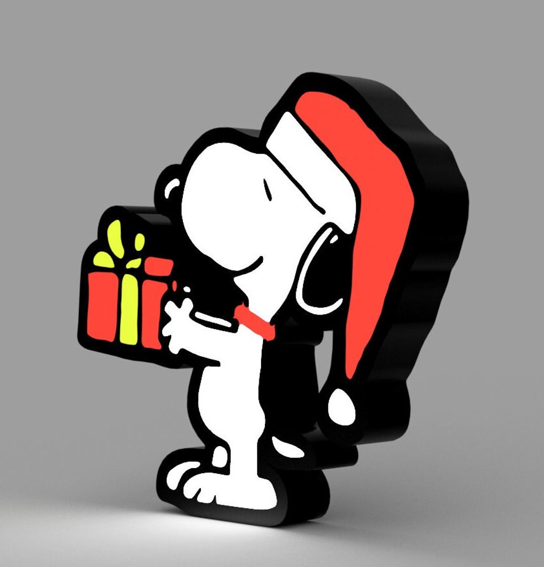 Snoopy LED Christmas Lamp Handcrafted Holiday Lighting Etsy