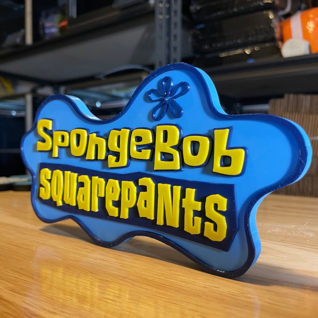 Spongebob Squarepants 3D Printed Logo Desk Sign Perfect for Fans ...