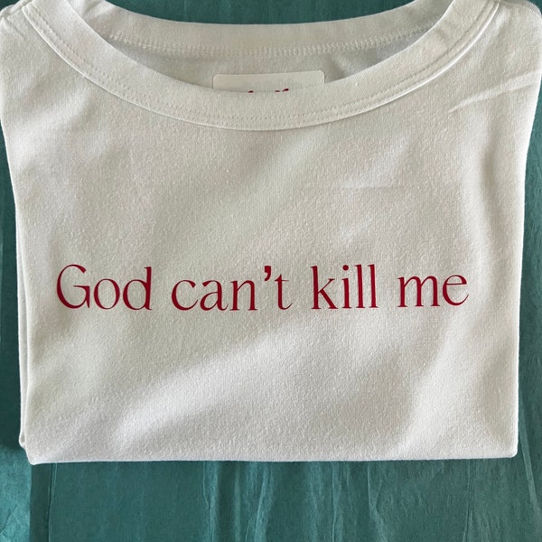 god can’t kill me baby tee| y2k| Angel Crop Top | Cute Top | Y2K Clothing | Trendy Top | Graphic Shirt | Cute Gift | Anime Shirt | Unisexy2k