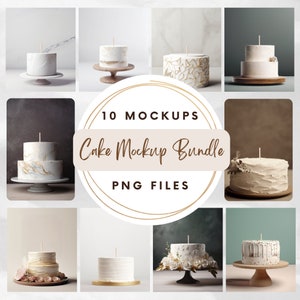 Cake Topper Mockup Bundle, Kuchen Mockup Bundle, Kuchen Topper Mockup, Geburtstagskuchen Mockup, Hochzeitstorte Mockup, Weißer Kuchen Mockup, Kuchen Mockup