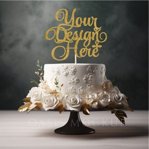 Kuchen Topper Mockup, Kuchen Mockup, Elegante Tortenfigur Mockup, Geburtstagskuchen Mockup, Hochzeitstorte Mockup, Cupcake Topper, Kuchen Mockup, Kuchen