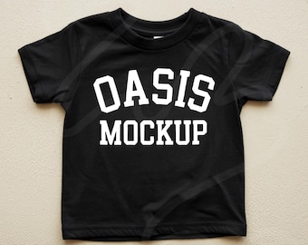 Maqueta de Bella Canvas 3001T negra, maqueta de camiseta para niños, maqueta de camiseta para bebés, maqueta de género neutro, maqueta de camiseta negra para niños, maqueta de bebé