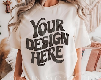 Bella Canvas 3001 Tshirt Mockup, Natural Shirt Mockup, Bella Canvas 3001 Shirt, Natural Shirt Bella Canvas Mockup, Boho Mockup, Mockup Shirt
