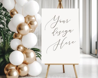 Easel Mockup, Easel Sign Mockup, Bridal Shower Sign Mockup, Welcome Sign Mockup, Wedding Welcome Sign Mockup, Blank Easel Mockup, 24x36"
