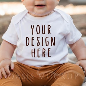 Baby Bodysuit Mockup, Boho Onesie Mockup, Onesie Mockup, Short Sleeve Bodysuit Mockup, Baby Mockup, White Baby Bodysuit Mockup, White Onesie
