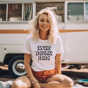 Bella Canvas 3001 Mockup, Camping Shirt Mockup, Camping Bella Canvas 3001 Mockup, Bella Canvas White Shirt Mockup, White Tshirt Mockup