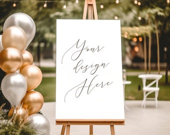 Easel Mockup, Easel Sign Mockup, Seating Chair Mockup, Birthday Sign Mockup, Welcome Sign Mockup, Wedding Sign Mockup, 24x36&quot; Poster, Mockup