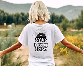 Comfort Colors C1717 White Mockup, Oversized White Back of Shirt Mockup, White Shirt Mockup, Back Shirt Mockup, Summer Shirt Mockup, Mockup