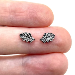Fundición de rama de hoja de roble en plata esterlina, componente de joyería