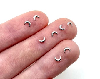 Mini Moon Casting, Sterling Silver Crescent Moon Casting, sterling silver Moon Casting For Jewelry Maker 925 Jewelry Component 925 moon cast