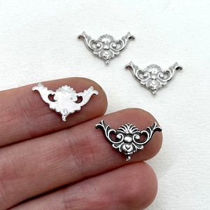 Baroque Adornments Castings, Sterling Silver Adornment Casting, For Jewelry Maker, 925 Jewelry Component, 925 baroque adornment cast 02