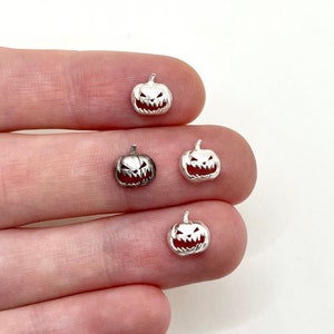 Sterling Silver Jack O' Lantern Pumpkin Casting, Jewelry Component