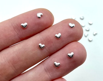 Mini Sterling Silver Heart Casting, 925 Jewelry Component