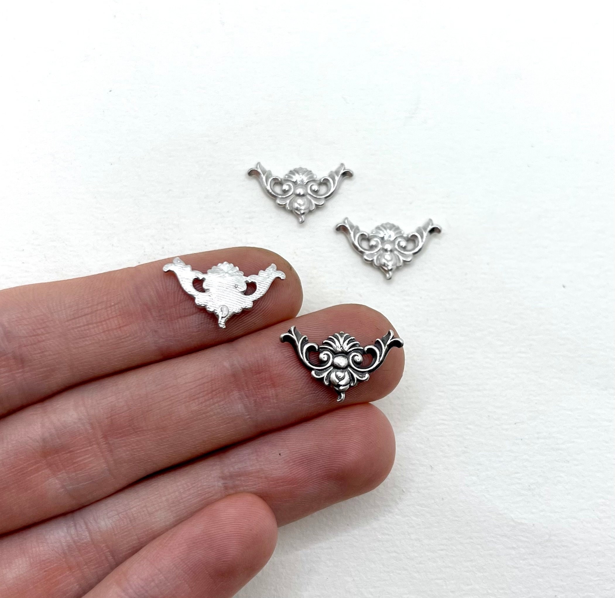 Sterling Silver Baroque Adornment Casting, Jewelry Component