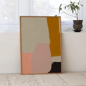 Neutral Abstract Oil Painting Print: Minimalist Wall Art (Digital Download)