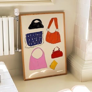 Fashion Print for Girls Room, Preppy Wall Art, Minimalist Art, Fashion Poster, Aesthetic Wall Art, Aesthetic Room Decor, Girls Bedroom Wall Art, Hand Drawn Print, Hand Drawn Sketch, Retro Wall Decor, Retro Poster, Minimalist Wall Art, Chanel Poster