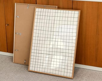 チェック柄グリッドアートプリント、ミニマリストホームデコレーション（デジタルダウンロード）