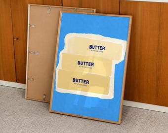 Butter Sticks Art Print, Modern Foodie Kitchen Decor (Digital Download)