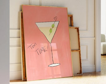 Dirty Martini Print: Retro Cocktail Bar Cart Poster (Digital Download)