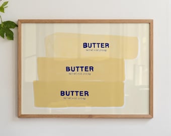 Impression d'art beurre, décoration murale de cuisine moderne (téléchargement numérique)