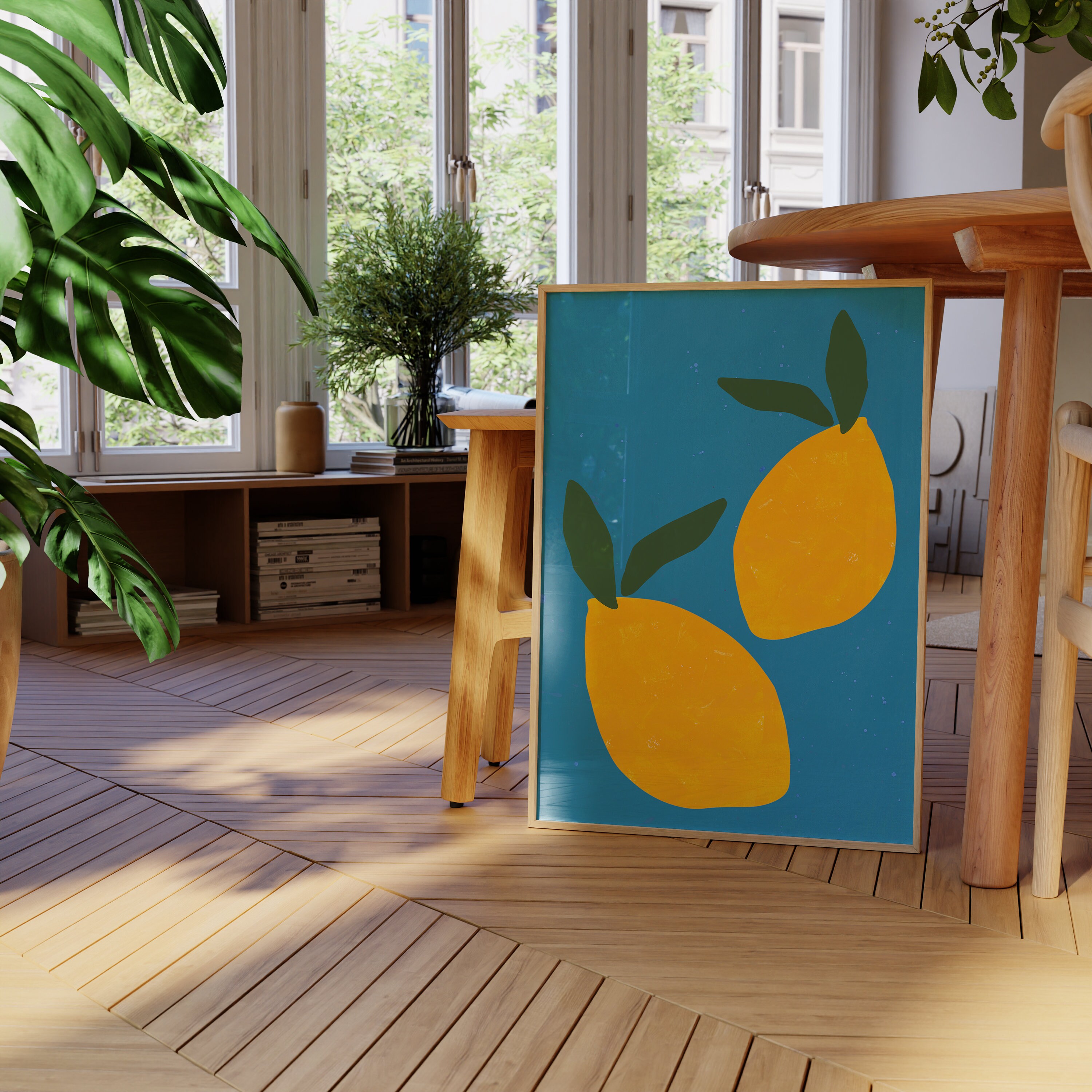 Lemon Wall Art, Kitchen Art Print, Summer Fruit Illustration, Still ...