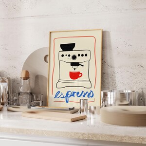Mid Century Modern, Modern Kitchen Print, Retro Kitchen Print, Kitchen Wall Art, Typography Print, Retro Drink Art, Mid Century Modern Print, Retro Drink Print, Aesthetic Kitchen Decor, Minimalistic Coffee Print, Coffee Bar Art, Coffee Bar Print