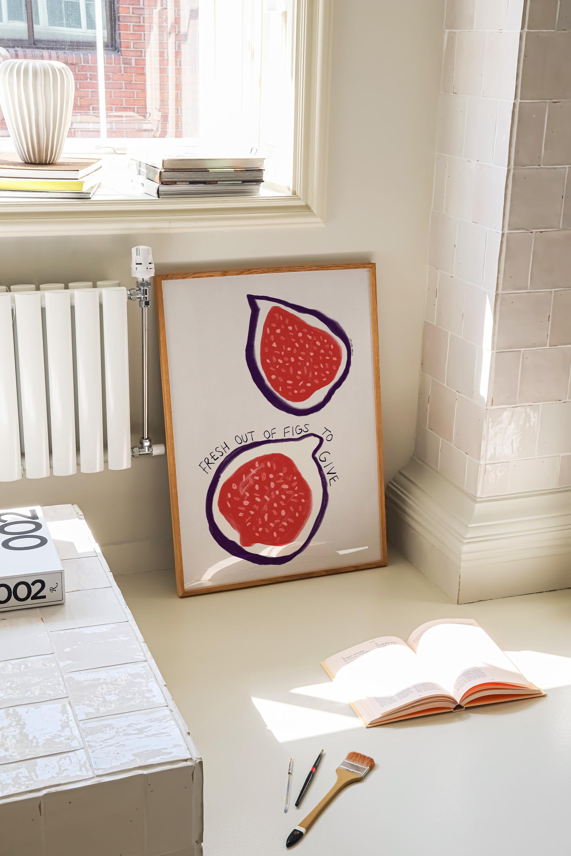 Fresh Out of Figs Print, Funny Kitchen Print, Hand Drawn Fruit Wall Art, Figs Poster, Fruit Botanical Print, Food Poster, Printable Wall Art