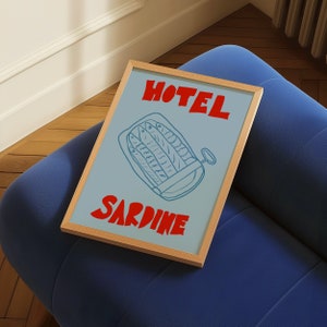 Sardines Tin Print, Digital Download, Sardine Tin Print Download, Retro Sardines Art Print, Trendy Kitchen Poster, Blue Fish Print, Dining Room Decor, Retro Kitchen Decor, Trendy Blue Wall Art, Trendy Blue Print, Trendy Sardines Poster