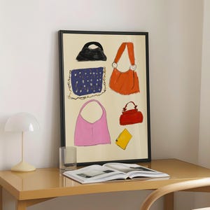 Modern Home Decor, Printable Wall Art, Scandinavian Decor, Living Room Decor, Bedroom Wall Art, Living Room Art, Living Room Wall Art, Cute Apartment Decor, Coquette Poster, Girly Wall Art, Minimal Prints, Handbag Fashion Print