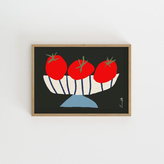 Tomato Still Life Print: Modern Kitchen Art (Digital Download)